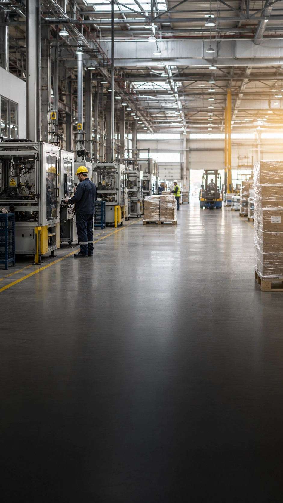 Manufacturing facility supported by commercial freight transportation