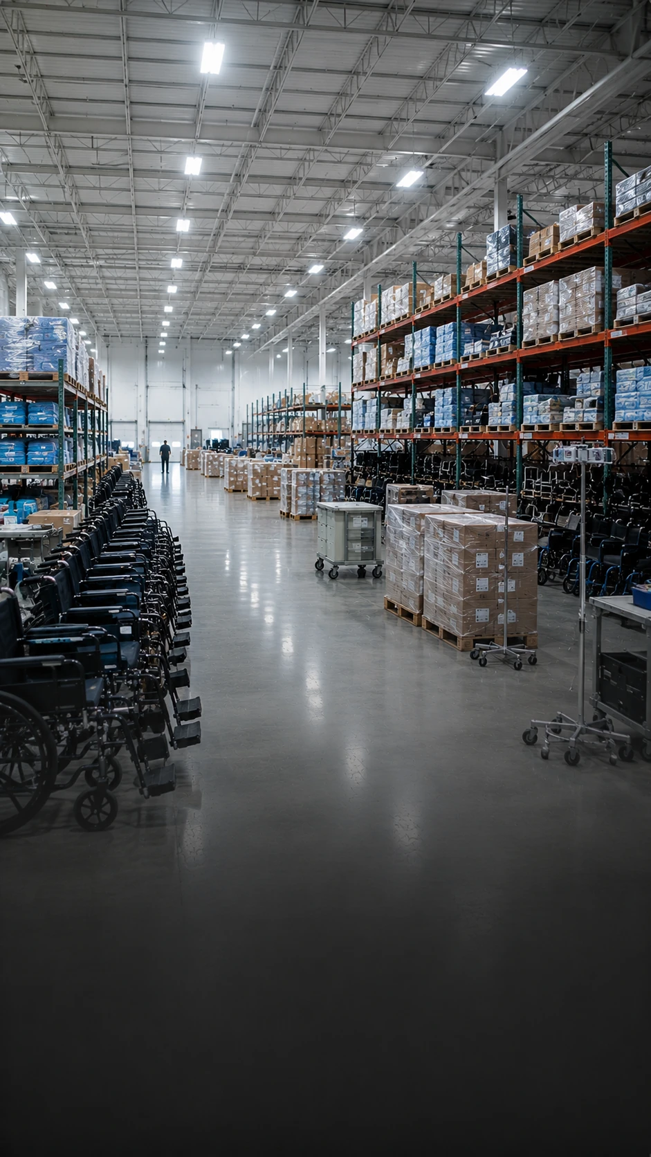 Medical supplies staged for professional logistics movement